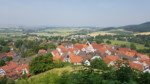 Blick über Schwalenberg von der Burg Schwalenberg aus gesehen.
