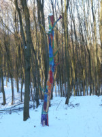 Die wohltuende Ruhe des Waldes, die Grüntöne der Natur in vielfältigen Nuancen sind Balsam für unser Befinden.
Das Bedürfnis, etwas Eigenes zu schaffen, den Objekten Farbe und Form zu geben, ist in allen Kulturen vorhanden.
Dieser Baum, gestaltet von Barntruper Künstlern, soll ein Farbbeispiel für die unnachahmliche Natur inmitten des Barntruper Waldes sein.
Titel: Ein Baum für die Kunst
Künstler: Frau Elvira Klusmeier
Sponsor: Lippische Landesbrand Detmold, Firma Sundergeld Barntrup Barntruper Kunstpfad "Ein Baum für die Kunst"